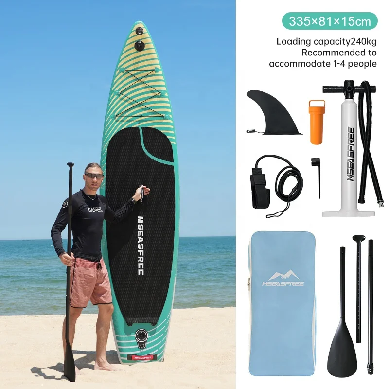 Hot Sale 11' Paddle Board Green Inflatable Stand Up Paddle Board Drop-stitch Sup For Waterplay