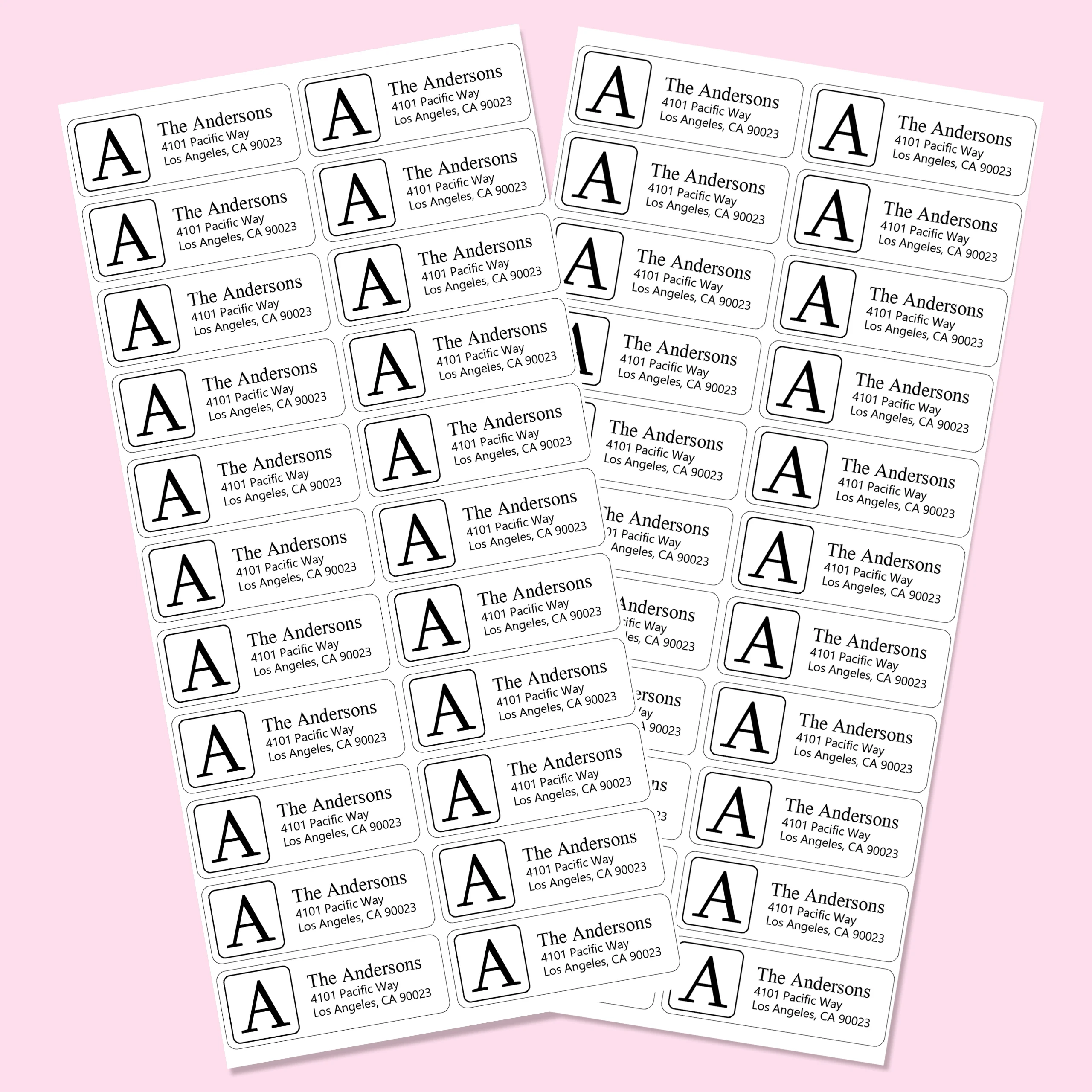 Personalized Return Address sticker Labels Custom Monogram Address Labels on Sheets 100pcs