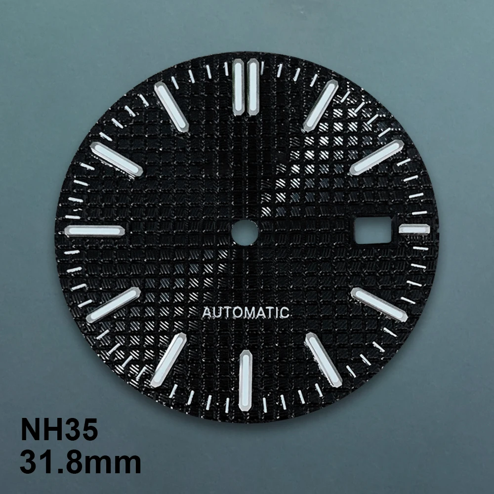 31.8mm S Logo Oak Dial Suitable For NH35/NH36 Automatic Movement Green Luminous High Quality Watch Modification Accessories