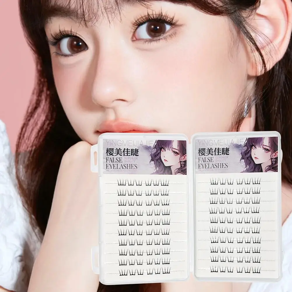 Korean Style Glue Free False Eyelashes Reusable Fake Style Korean Effect Lashes Free Makeup Clusters Eye-Lifting Glue U-Sha Y5F9