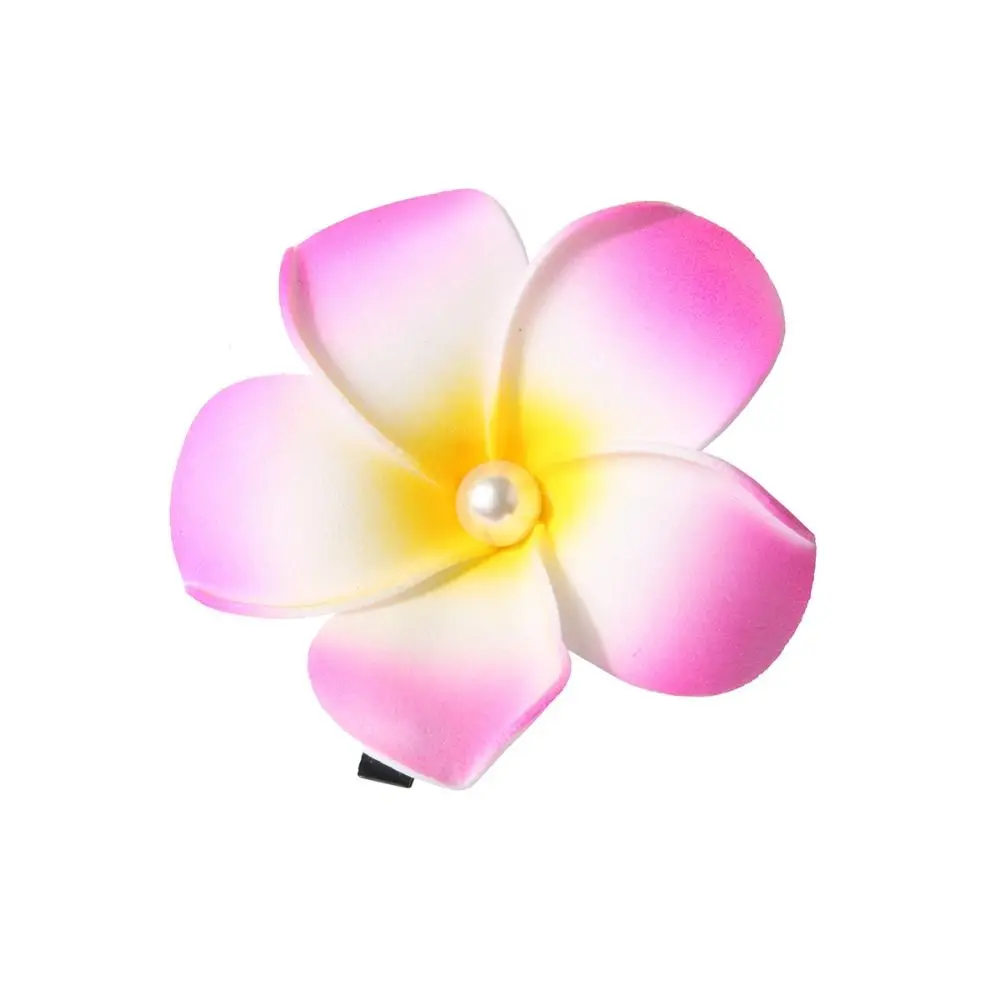 

Frangipani Flower Hair Clip Mid Size Plastic Gradient Flower Hairpins Hair Side Clip Barrettes Girls Duckbill Clip Vacation