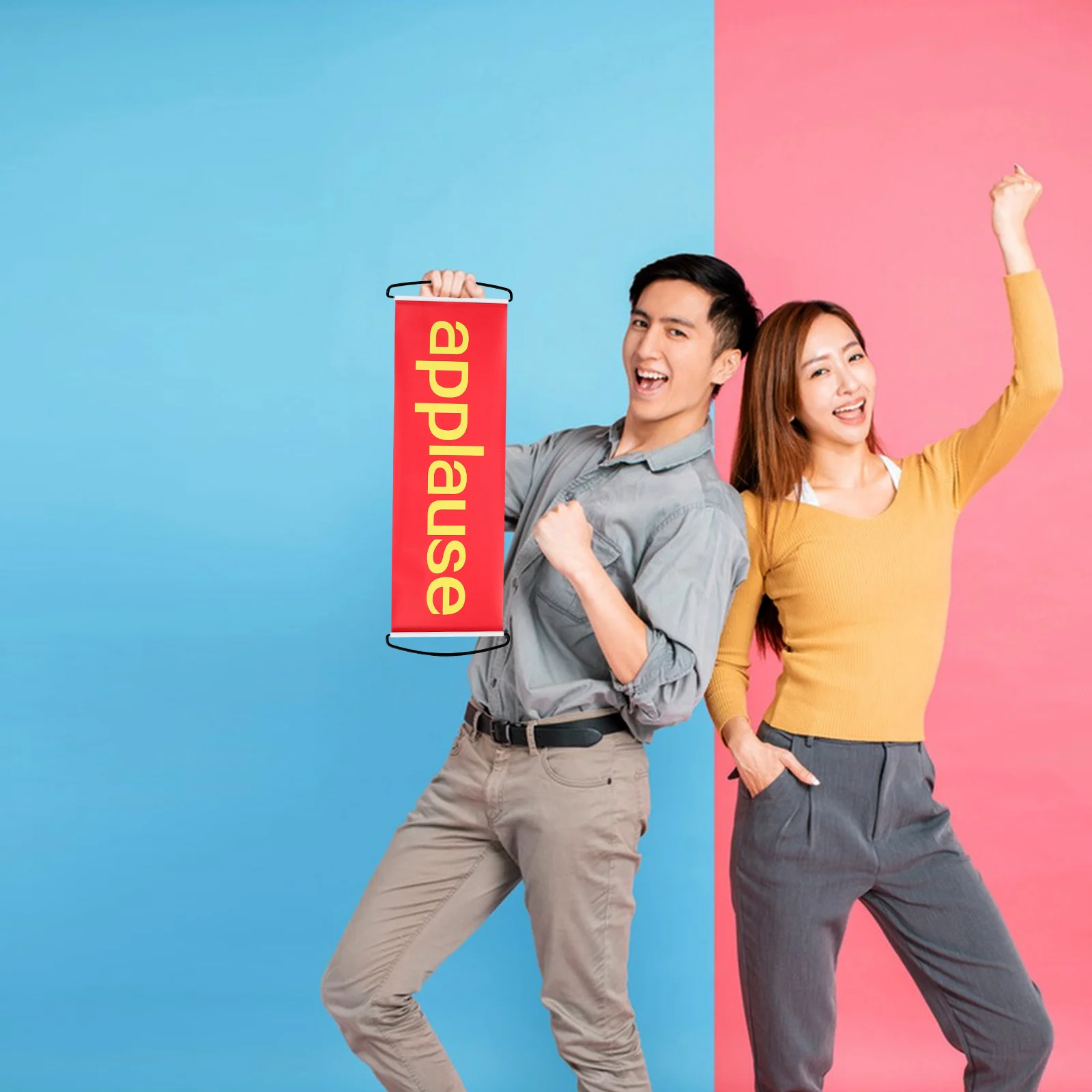 

Retractable Cheering Banner Automatic Humorous Prop for Parties Weddings Birthdays Theater Shows Outdoor Events