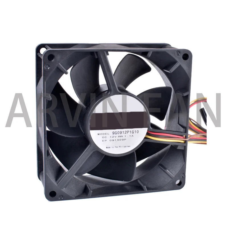 Ventilador de refrigeração com rolamento de esferas Duplo, Ventilador, Grande Volume de Ar, Arrefecimento, REFRIGERAÇÃO, 9G0912P1G10, 9cm, 9238, 9038, 90mm, 12V, 1.1A, 4-fios, 4 fios, 4pin, PWM