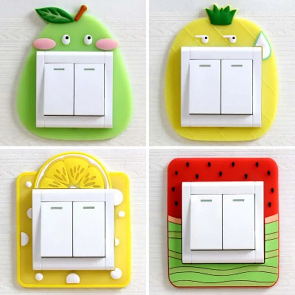 Dust Protective Silicone Switch Sticker Animal Transportation Luminous Switch Cover Fruit Silicone Switch Accessories