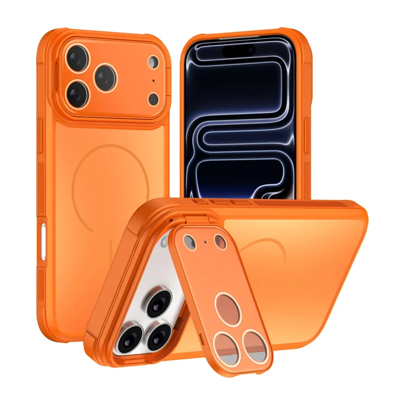For Magsafe Matte Acrylic Magnetic Phone Case for IPhone 17 16 15 14 13 12 11 Pro Max Plus 17 Air Shockproof Lens Bracket Cover