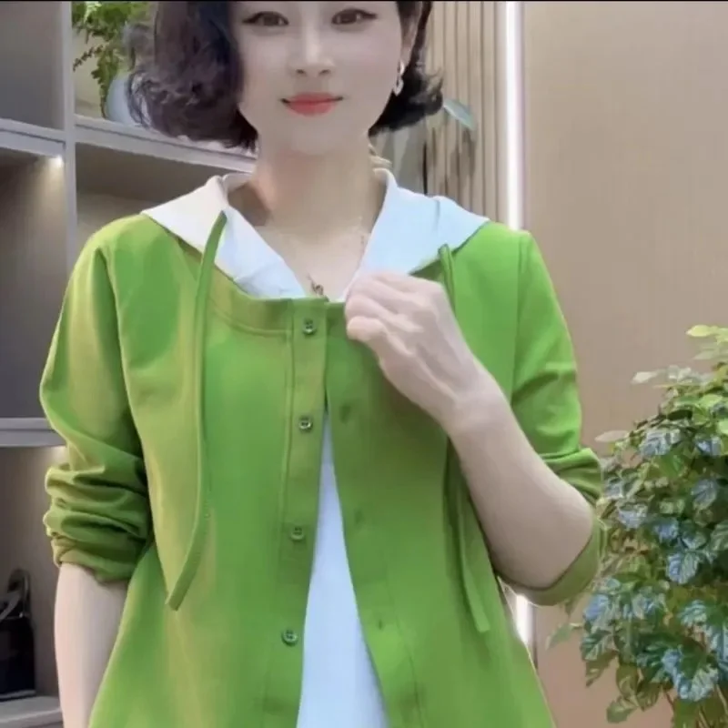 

Новая модная женская толстовка-обманка (имитация двухслойности) на весну-осень 2026: спортивная, повседневная, универсальная, теплая кофта-кардиган