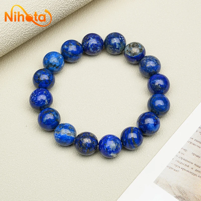 Natural Stone No Dyed Lapis Lazuli Bracelets Women Girl Fashion Stone Handmade Strength Yoga Healing Energy Jewelry Gift Pulsera