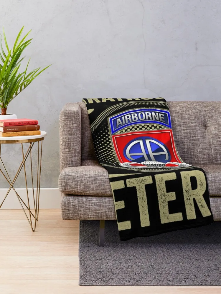 82nd Airborne Division Paratrooper Army Veteran Throw Blanket Personalized Gift Large Decorative Sofas Blankets