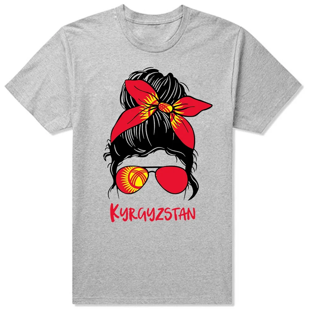 Novelty Kyrgyz Kyrgyzstan Girl Woman Flag T Shirts Graphic Cotton Streetwear Short Sleeve Birthday Gifts Summer Style T-shirt