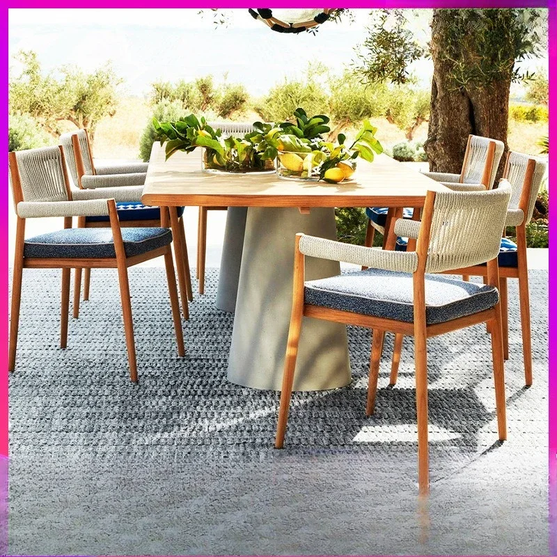 OBMOutdoor tables and chairs teak rain and sun protection hotel coffee restaurant open-air furniture villa courtyard garden leis