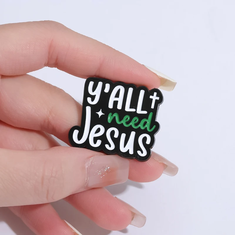 Jesus Freak Club Enamel Pin Jesus Has My Back Emblems Religion Brooches Lapel Badge Jewelry Gifts For Christian