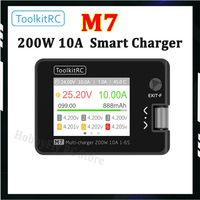 ToolkitRC M7 200W 10A DC Balance Charger Discharger for 1-6S Lipo Battery With Voltage Servo Checker ESC Receiver Signal Tester