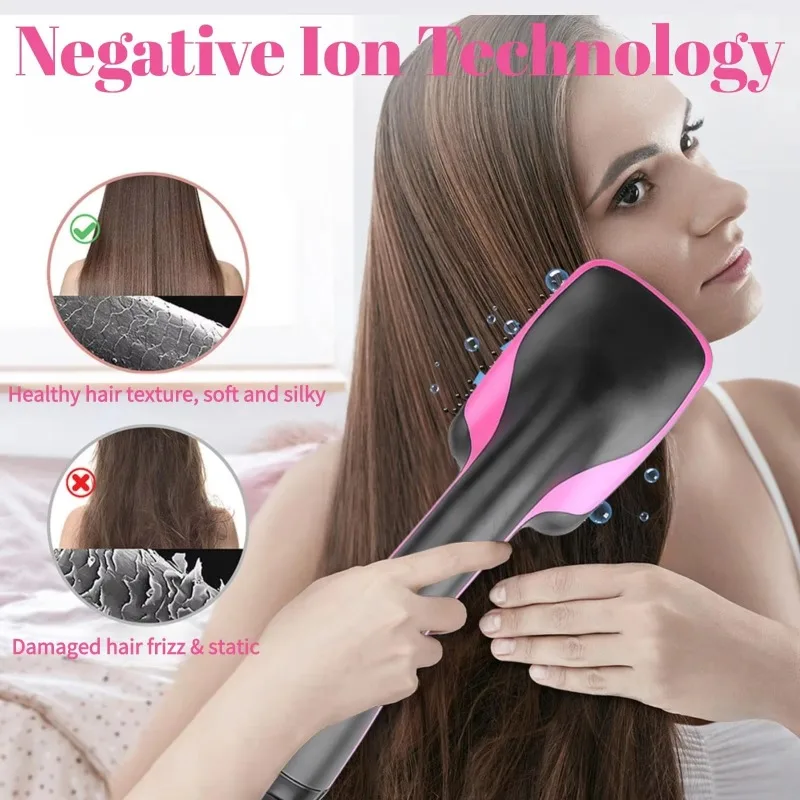Professional Electric Hot Air Brush Blow Dryer Brush, Multifunctional One‑Step Hair Styling Tool for Salon Household Use
