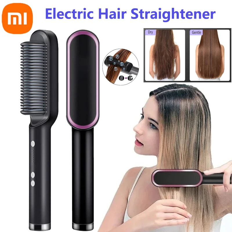 Xiaomi Hair Straightener Quick Heated Electric Hot Comb Hair Straightener Professional Negative Ion Hair Care Hairstyle Brush