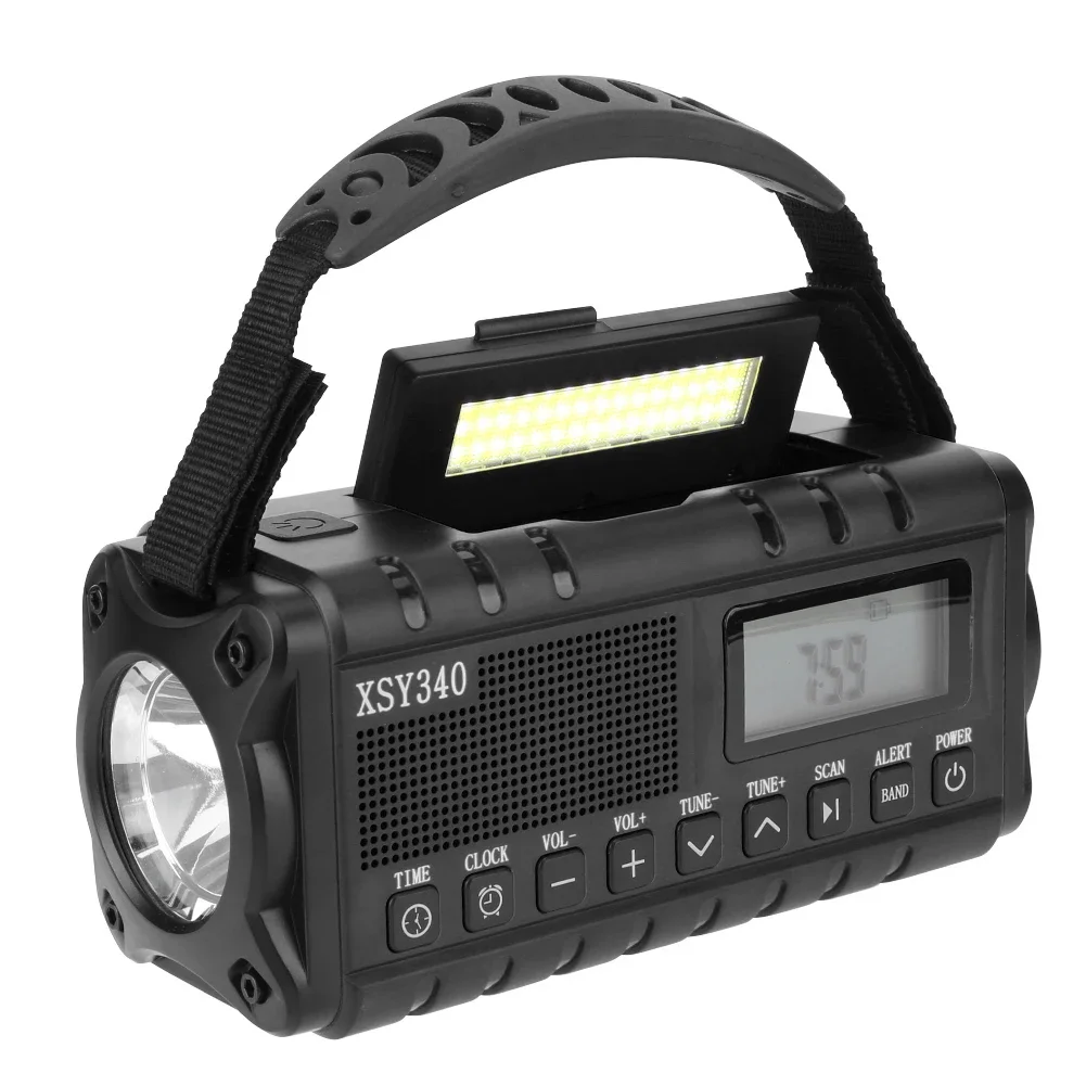 

Emergency disaster prevention radio, hand cranked power generation, solar multifunctional emergency lighting 10000mah