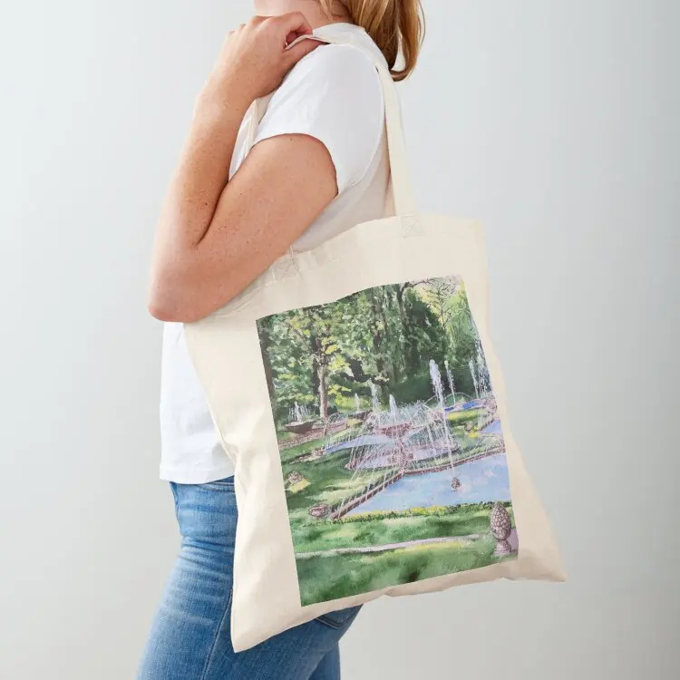 

The Italian Water Gardens at Longwood (Painting II of III) Tote Bag eco bag folding bag for beach Canvas Women's bags