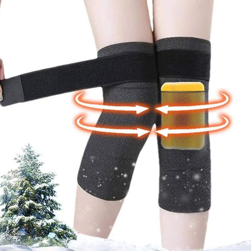 1 Pair Winter Warm Knee Pads Leg Compression Sleeves Soft Knee Braces Leg Elastic Sleeves Protector For Outdoor Running Walking