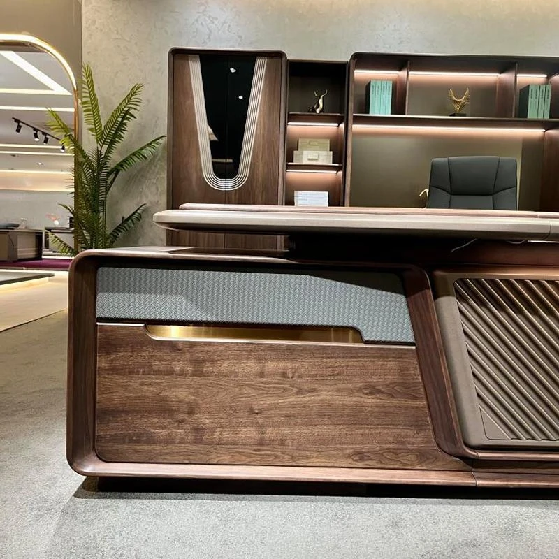 Guangdong's Office Desk, Light Luxury with Lights, Executive Desk, Simple and High-End Fashion, General Manager Ex