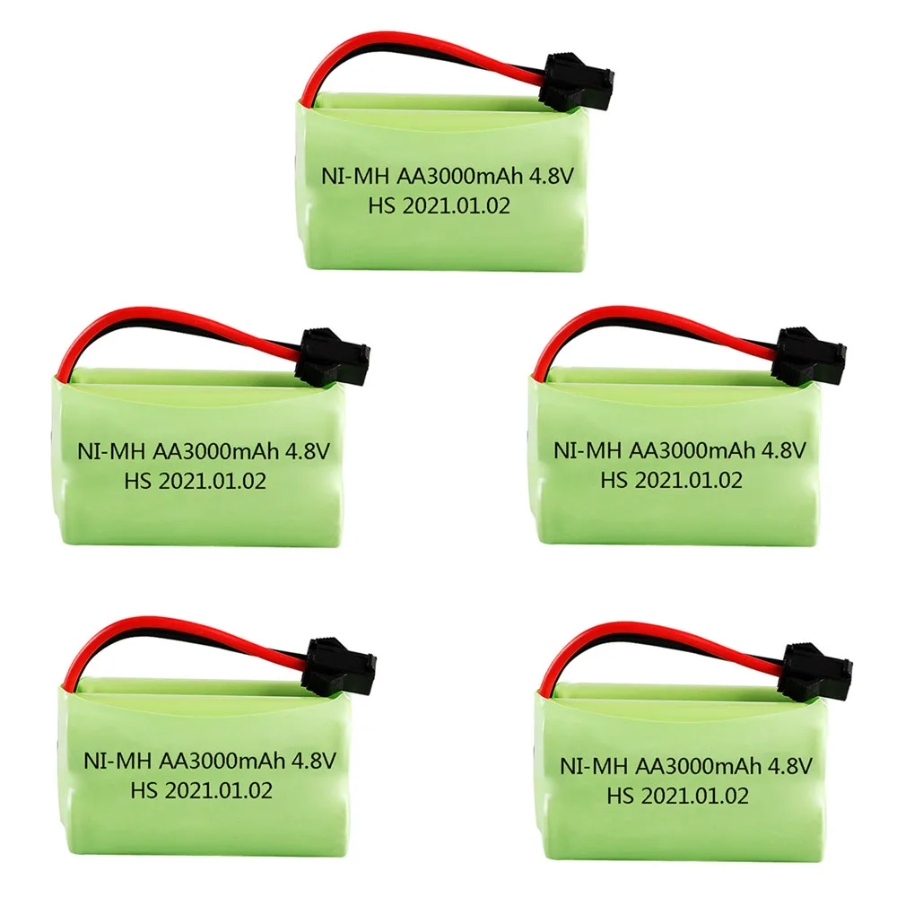 

4.8V 3000mah NiMH AA Battery with SM Plug For Rc toys Cars Tanks Robots Gun Boat 4.8V toy NIMH batteries 1-10PCS 4.8V wholesale