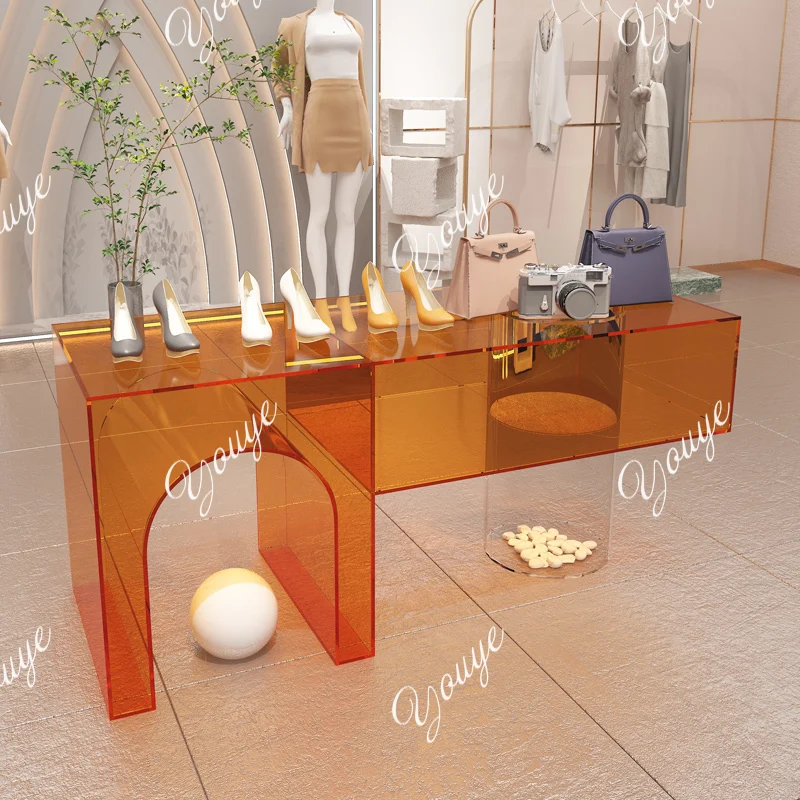 

Clothing store, assembly table, acrylic display, shoe store display, shoe bag, storage table, store display props