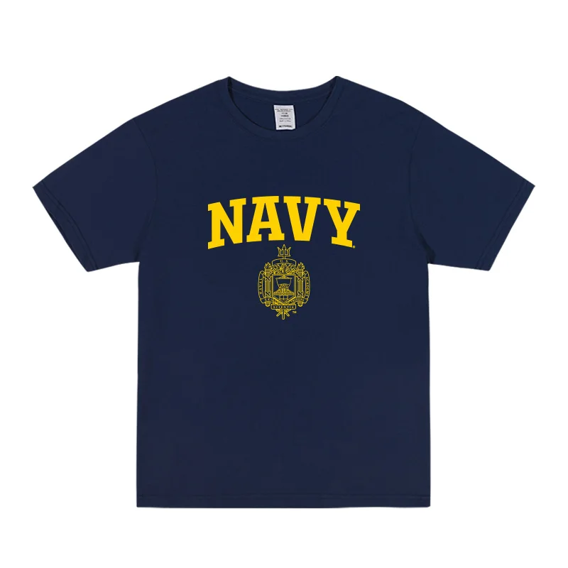 الولايات المتحدة. تي شيرت برسومات Naval Academy Navy، تي شيرت بأكمام قصيرة للرجال والنساء، ملابس الشارع للرجال.