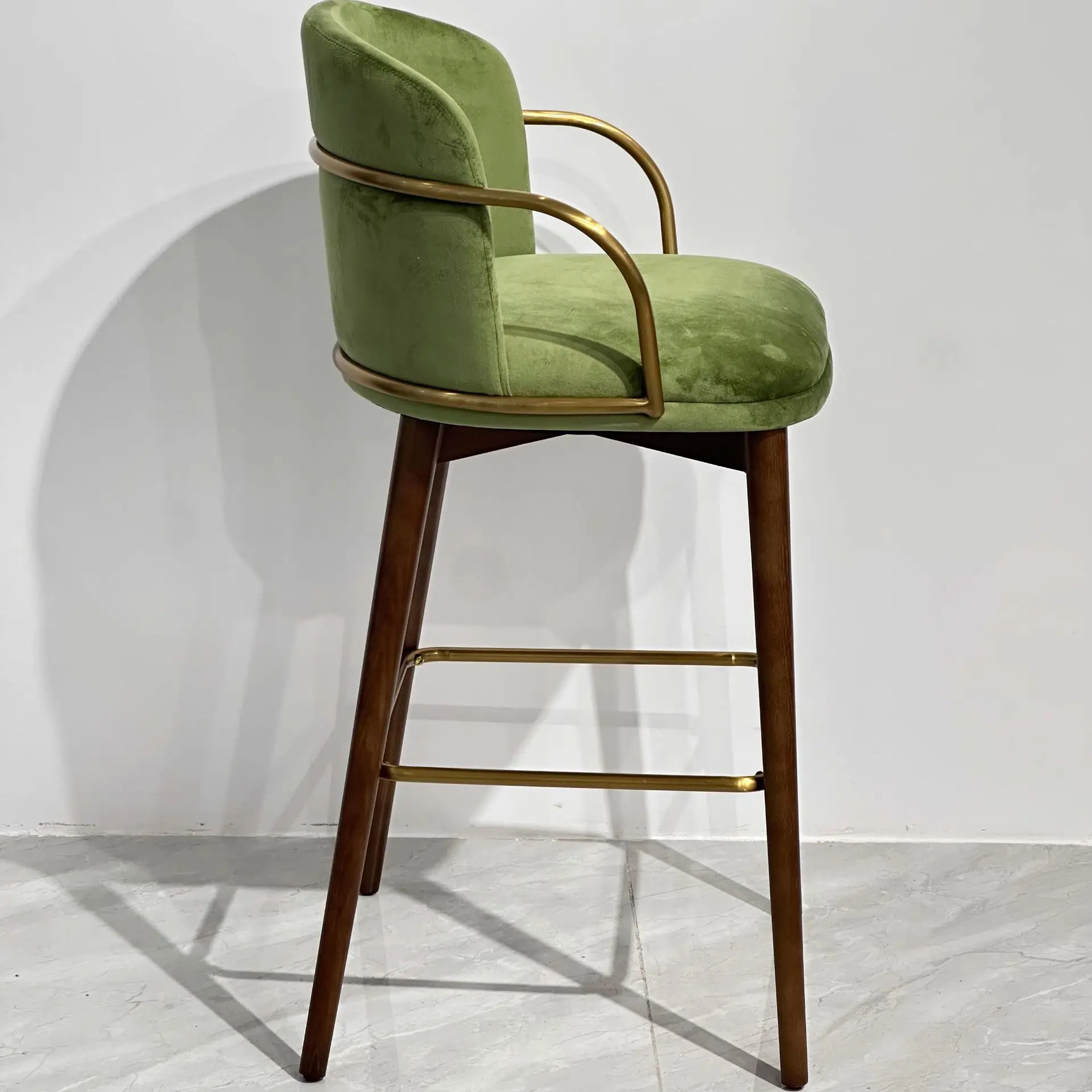 LTT Nordic Light Luxury Reception High Chair Simple Modern Leisure Bar Chair Front Desk Solid Wood Chair