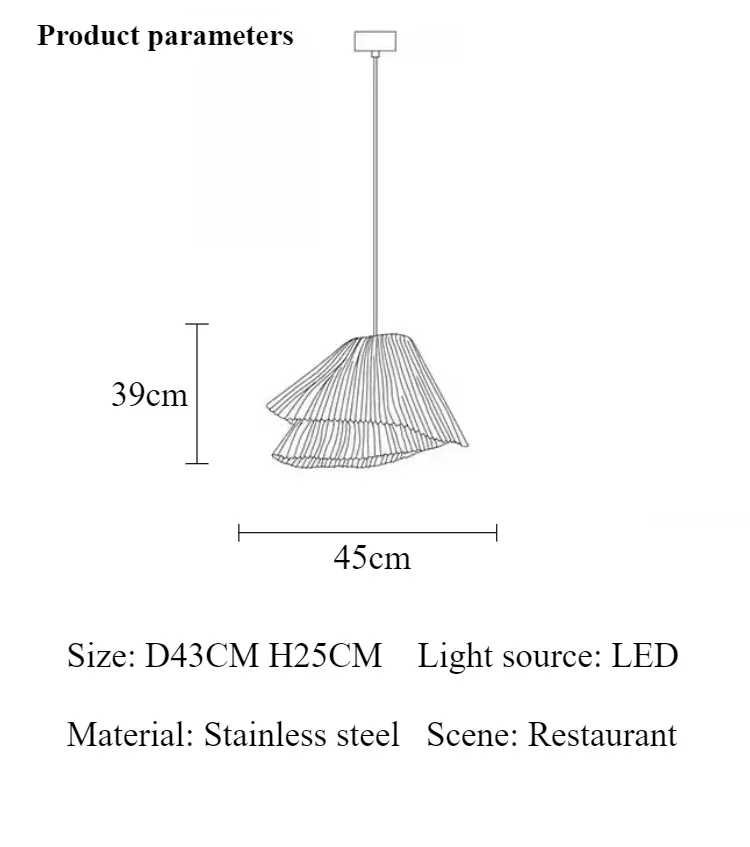 SANDYHA Nordic Stainless Steel Pendant Lights Hanging Chandelier Living Room Led Lamp Bedroom Decoration Dining Table Lighting