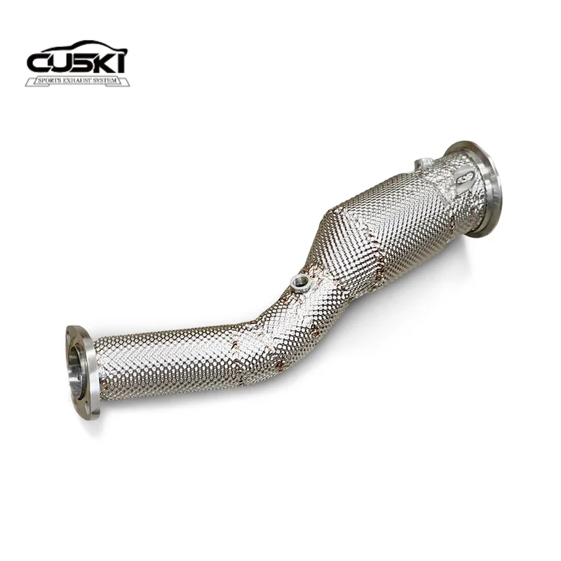 High Flow Automotive Exhaust Modification Parts--Exhaust Direct downpipe with Heat Shield Fit Lexus RC200T RC300 2015-2019 2.0T