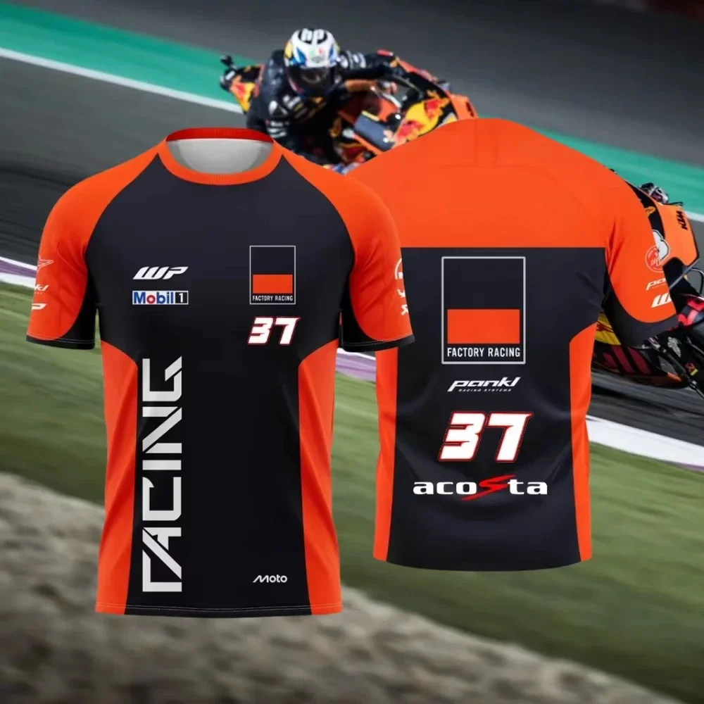 2025 New Motorcycle Race No. 37 Pedro Acosta Men's And Women's T-Shirts Casual Sports Children Short Sleeve Tee Fashion Tops