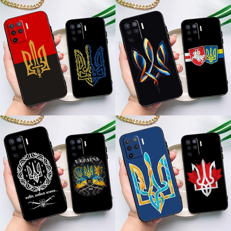 Ukraine Tryzub Flag Case For OPPO A17 A57 A77 A78 A15 A16 A52 A72 A76 A96 A74 A94 A5 A9 A31 A93 A54S A53S A57S