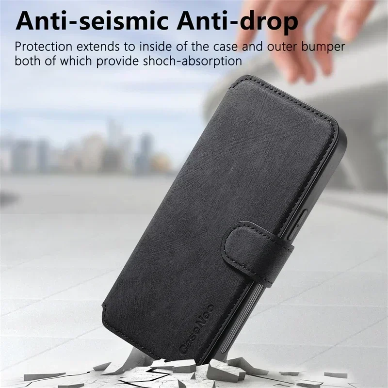Kartenetui Magnetisch 2-in-1 Abnehmbare Klapphülle mit Kartenfächern aus Leder für Magsafe iPhone 18 17 16 15 14 13 12 Pro Max Plus 17Air 16E – Detail 8