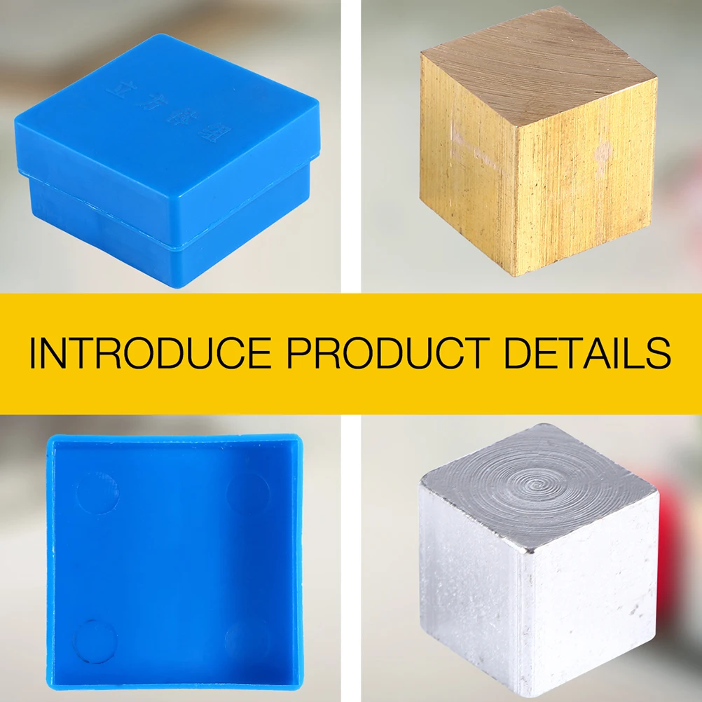 Ensemble de blocs de bois et de fer et de cuivre, 4 cubes physiques, outils pédagogiques, expérience de densité, jouets d'apprentissage pour enfants