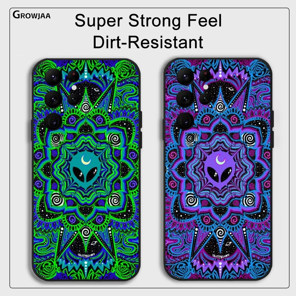 Psychedelic hippie skeleton Phone Case For Samsung Galaxy S25 S24 S22 S23 Ultra S21 S20 Plus 5G Protective Silicone Funda