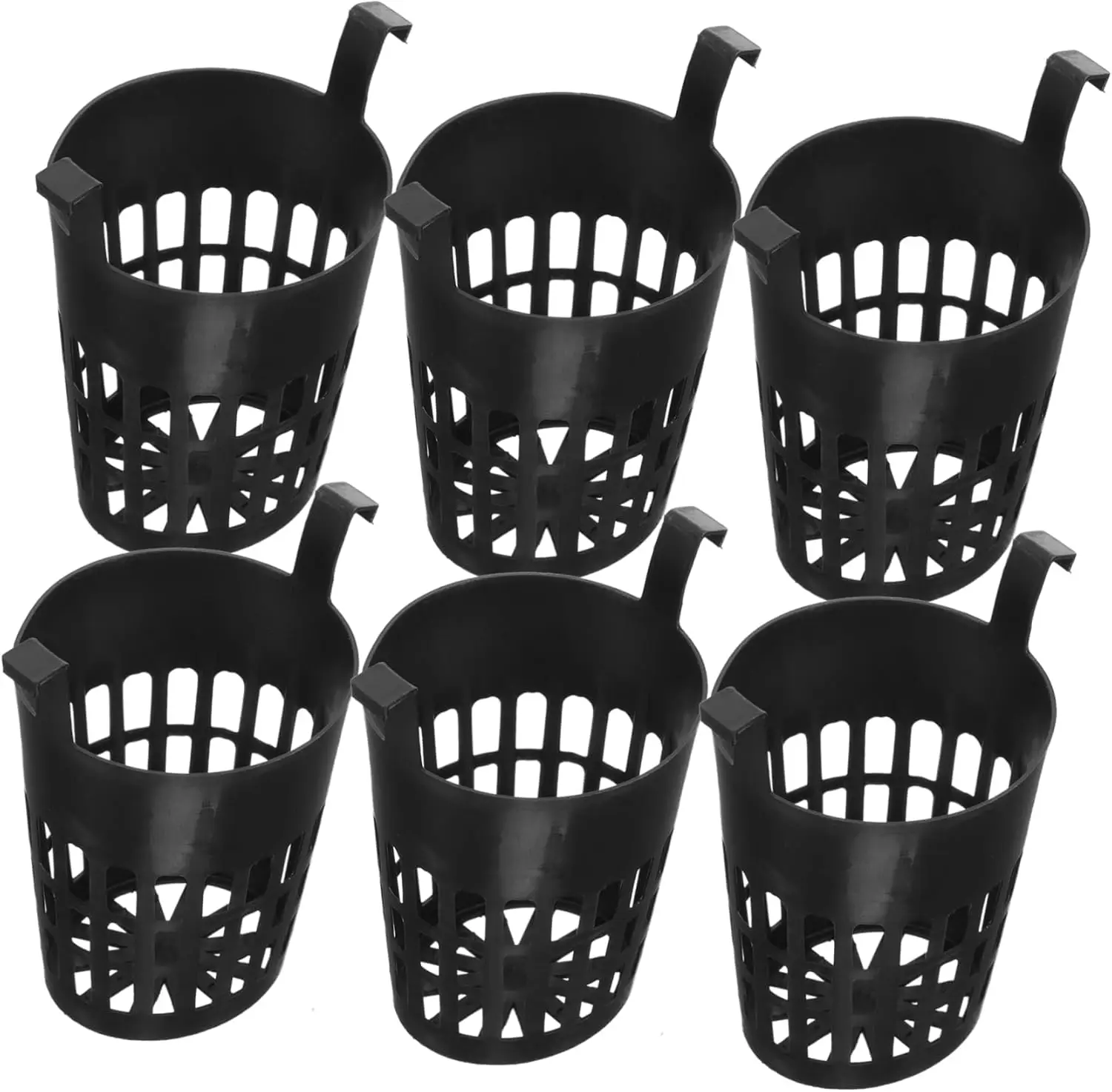 

6pcs Black Plastic Planting Basket, Adjustable Hanging Net Cups for Aquatic Plants, Hydroponics, Fish Tank, Home Garden, Balcony
