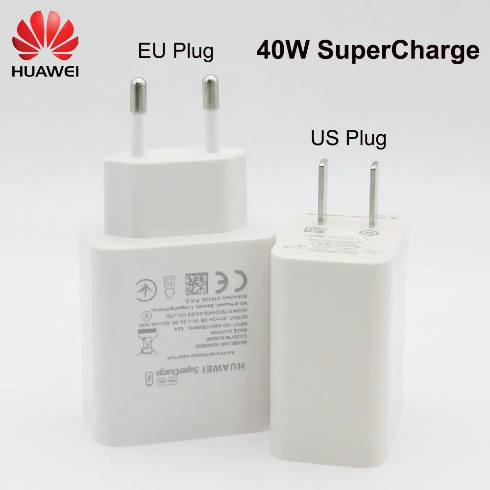 Original Huawei 40W Supercharge Fast Charger 5A Type C Cable For Mate 9 10 20 P10 Plus P20 Pro Honor 20 V20 Fast Super Charger