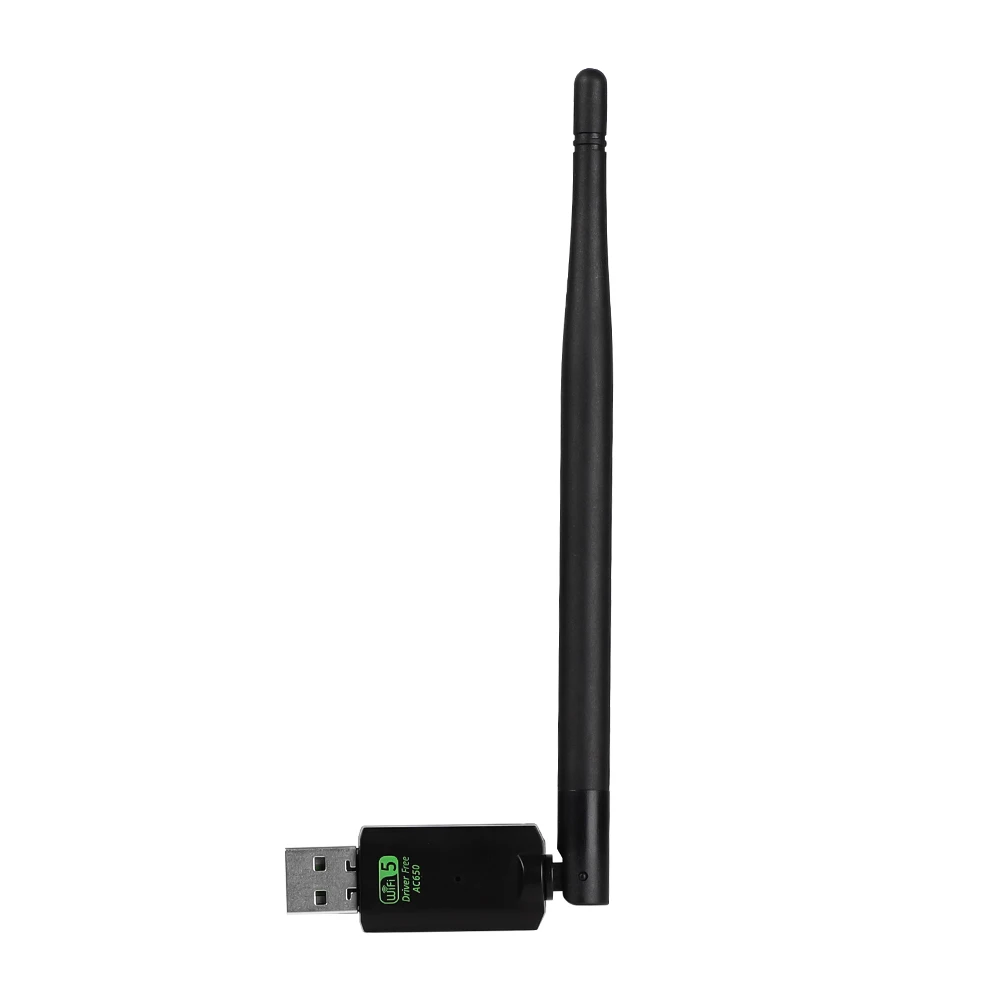 Adaptador WiFi USB de 650Mbps, banda Dual, 2,4G, 5Ghz, tarjeta de red inalámbrica 802.11AC, RTL8811, Dongle, antena, unidad gratuita, receptor Wifi