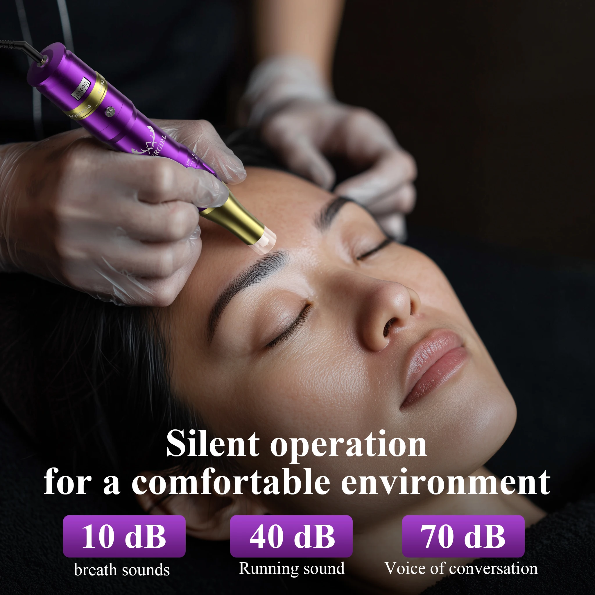 Deergirl اللاسلكية تجميل دائم آلة كيت 700mAh قدرة البطارية محرك Coreless مع الحاجب الوشم إبرة الوشم الصباغ