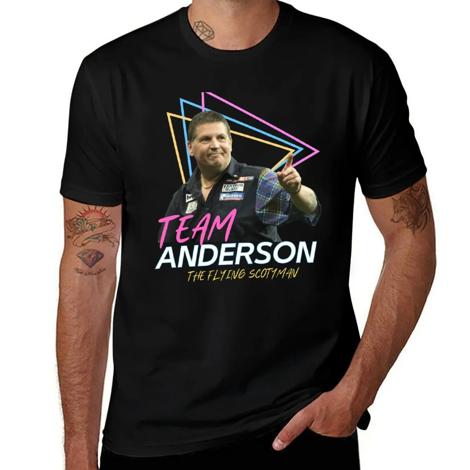 

2022- ian Darts team Anderson Anderso PDC darts Gary Gary white T-Shirt Sun Protective Outdoor Tee Top