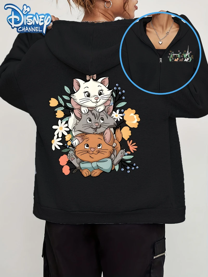 

Potdemiel Disney Women Cozy Hoodie with Mickey Mouse & Fireworks Design - Casual Pullover for Fall Print All-Season Comfort