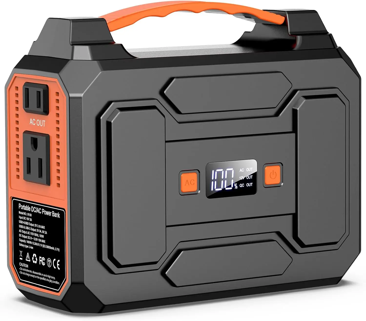 Portable Power Station,146Wh 100W Solar Powered Power Bank with AC Outlet,Solar Generator Portable Charger Power Bank Battery