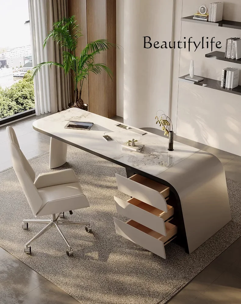 Light Luxury Minimalist Stone Plate Desk Modern Simple Computer Desk Home  Desk