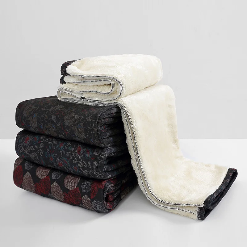 특대 여성 바지 봄 가을 탄성 높은 허리 캐주얼 바지 여성 느슨한 스트레이트 바지 겨울 벨벳 긴 바지