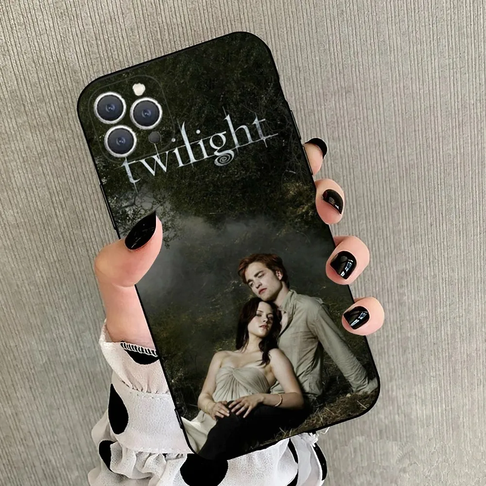 Team Edward Jacob T-Twilight  Phone Case For iPhone 15,14,13,12,11,Plus,Pro Max,XS,X,XR,SE,Mini,8,7 Soft Silicone Black Cover