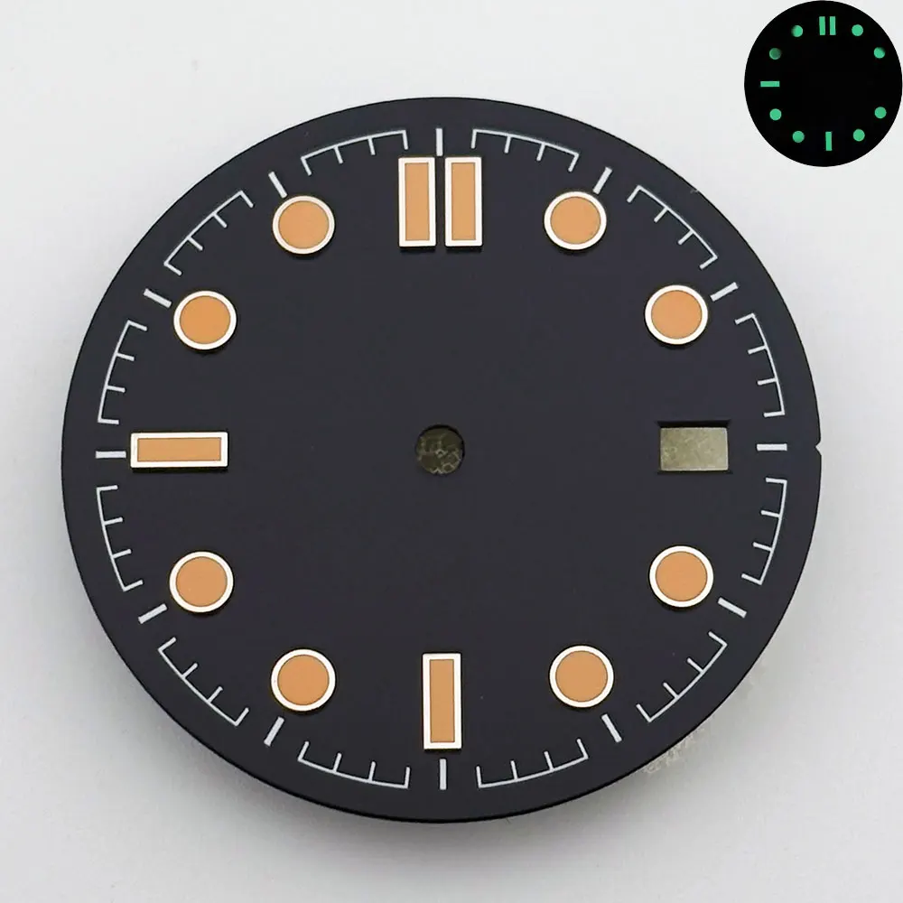 31MM vintage black Seamaster Diver 300M watch dial hands C3lumiouns suitable for NH34 NH35 NH36 automatic movement modificatio