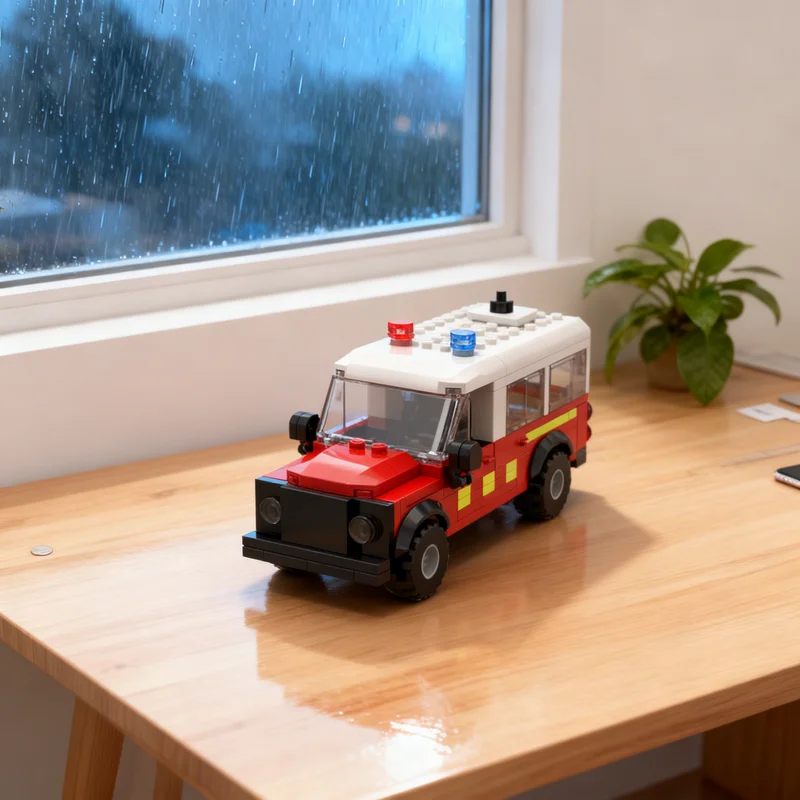 138pcs MOC Land Rover Defender Fire Pc People Building Blocks Assembly Creative Pack Edition Challenge Toy Gift For Collectors