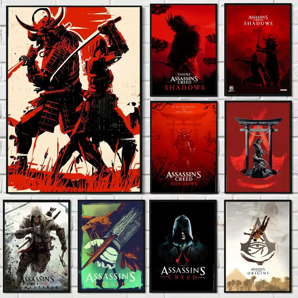 Game A-Assassin Creed samurai Painting Calligraphy Canvas Art Styles, Wall Art Decor, Living Room Decor