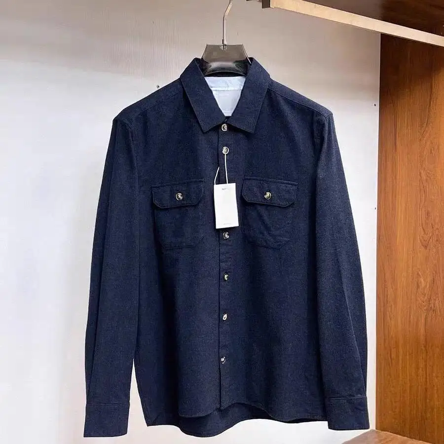 

Italian BC old money style 26 lapel neck long sleeve business simple elegant casual tooling shirt jacket