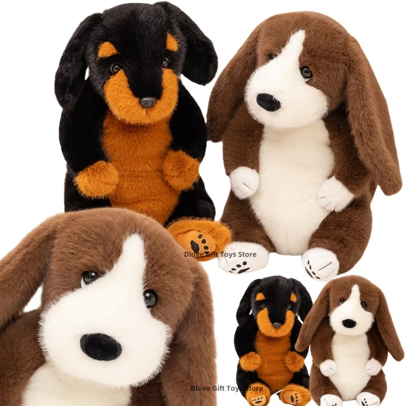 

Super Soft 45cm Fluffy Big Ear Rottweiler Lazy Dog Plush Toys Stuffed Puppy Basset Hound Dog Toys for Kids Birthday Gift for Her