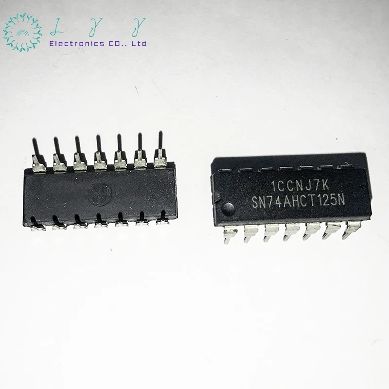 10Pcs  SN74AHCT125N 74AHCT125N 74AHCT125  DIP-14 buffer  line driver