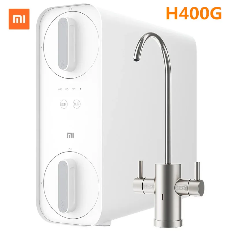 Xiaomi mijia purificador de água h400g sob a cozinha casa purificador de água ro osmose reversa dupla saída água grande fluxo